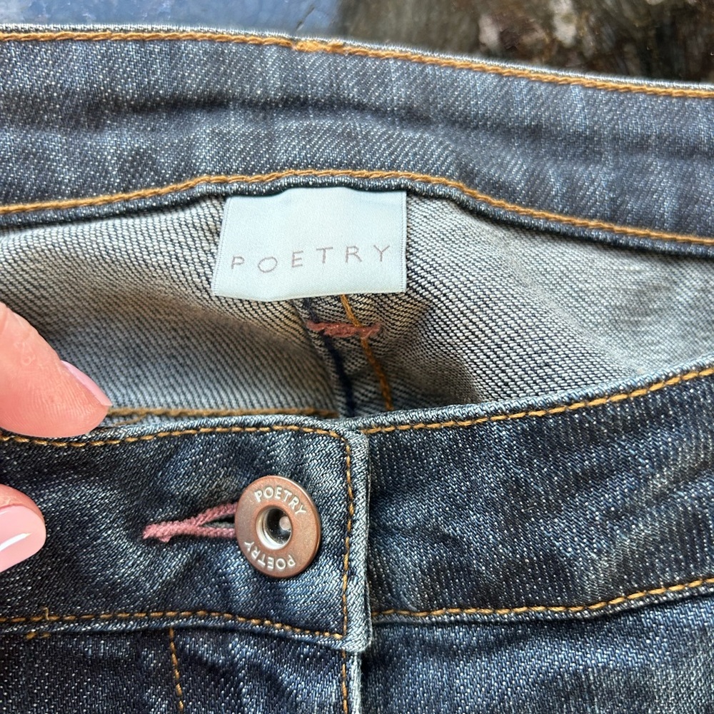 Poetry Wide Leg Flare Jeans. Like new. Hipster. Boho. Luxury. Lower rise. USA 4 - Picture 7 of 11